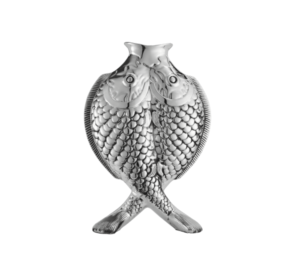 Silver plated Fish shape vase Les collections historiques